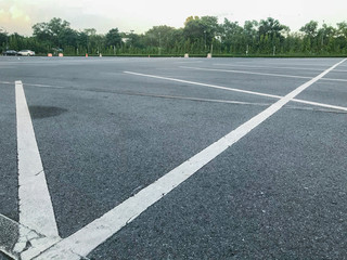 empty outdoor car parking lot at evening