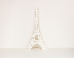 Fototapeta na wymiar Pop up card set with organic paper of the famous landmark Eiffel Tower.