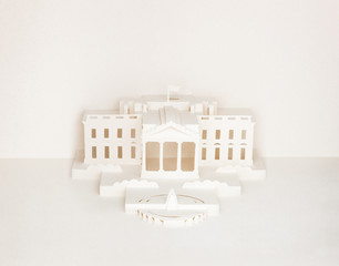 Pop up card set with organic paper of the famous landmark White House.
