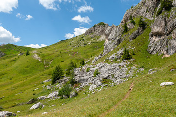 Impression of the Rugged Alpine Mountains in the Italian Dolomites on a beatiful Summer's Afternoon.