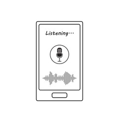 Voice recognition concept in line art style
