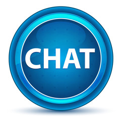 Chat Eyeball Blue Round Button