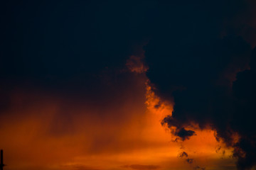 Fototapeta na wymiar Evening sky with Clouds in golden hour