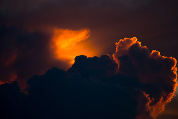 Evening sky with Clouds in golden hour