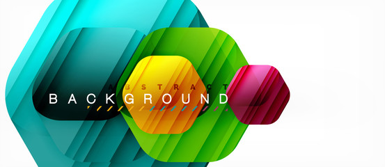 Vector multicolored hexagons geometric abstract background