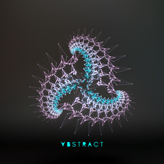 Fototapeta premium 3d connection structure. Futuristic technology style. Low-poly element for design. Vector illustration for science, chemistry or education.