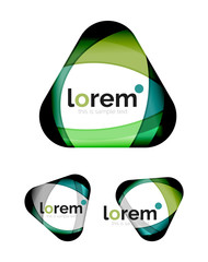 Set of geometric shape convergence logo design templates