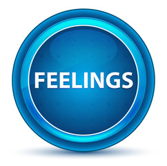 Feelings Eyeball Blue Round Button