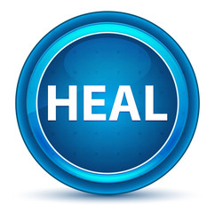 Heal Eyeball Blue Round Button