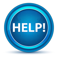 Help! Eyeball Blue Round Button