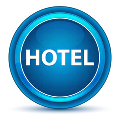 Hotel Eyeball Blue Round Button