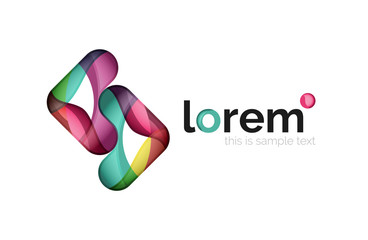 Abstract geometric logo created with overlapping smooth shapes
