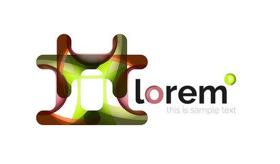 Abstract geometric logo design, overlapping shapes