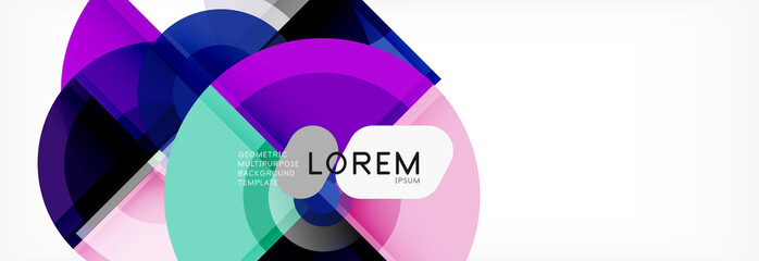 Fototapeta premium Abstract background - multicolored circles, trendy minimal geometric design