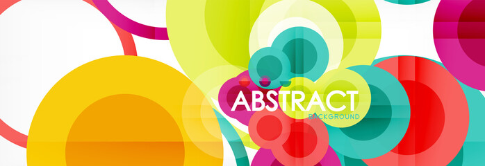 Abstract colorful geometric composition - multicolored circle background