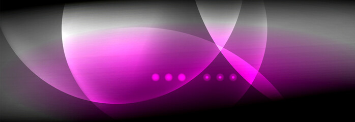 Vector blurred neon glowing circles with flowing and liquid light concept, energy magic fantastic abstract background