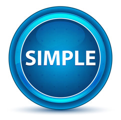 Simple Eyeball Blue Round Button