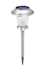 Outdoor Garden LED Spotlight with Solar Panel. 3d Rendering