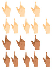 et of hands of cursors of different detail and color