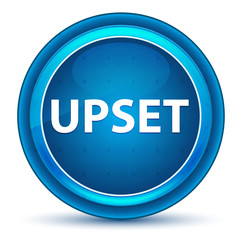 Upset Eyeball Blue Round Button