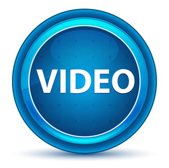 Video Eyeball Blue Round Button