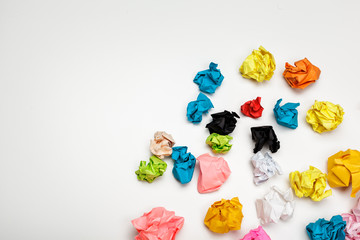 colorful crumpled paper balls