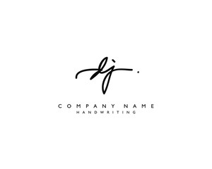 D J Initial handwriting logo