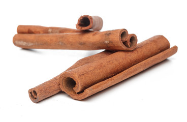 Cinnamon sticks isolated on white background