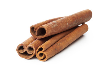 Cinnamon sticks isolated on white background