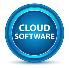 Cloud Software Eyeball Blue Round Button