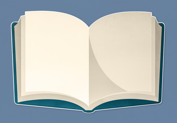 An open notebook with blank pages