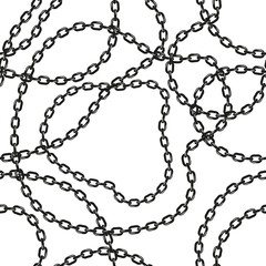 Black and white chains vector seamless pattern