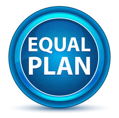 Equal Plan Eyeball Blue Round Button