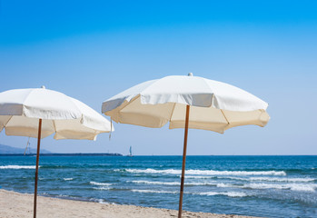Catania, Sicily, Italy – view of the beach Lido azzurro