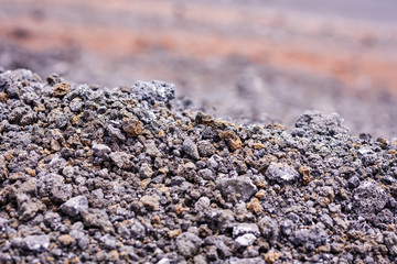 Lava on Mount Etna, active volcano on the east coast of Sicily, Italy 