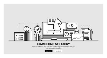 Marketing Strategy Line Banner Concept