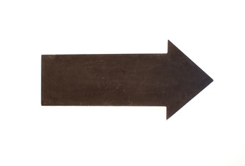 Black board arrow shape on white background
