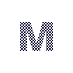 Checker Pattern Vector Logo Letter M