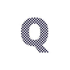 Checker Pattern Vector Logo Letter Q