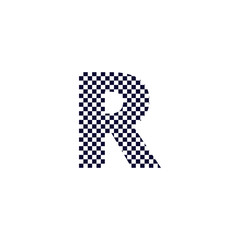 Checker Pattern Vector Logo Letter R