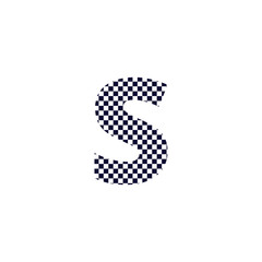 Checker Pattern Vector Logo Letter S