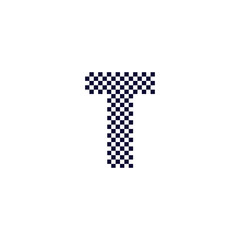 Checker Pattern Vector Logo Letter T