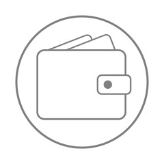 Wallet icon. Pay button. Outline. Vector.