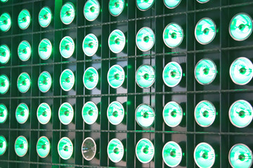 Miner's lamps hung on walls