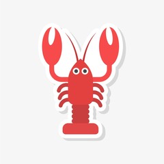 Illustration of a lobster, Lobster sticker