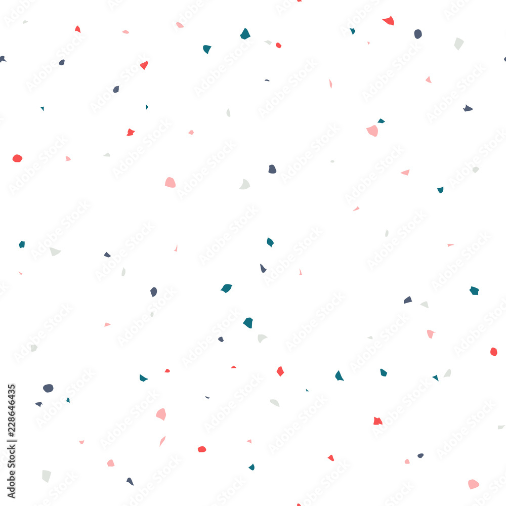 Aufkleber Terrazzo flooring textured surface modern abstract pattern. Vector seamless abstract repeat with chips of marble or granite in soft pastel  colors.