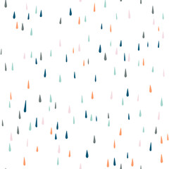 Fototapeta na wymiar rain drops doodles pattern