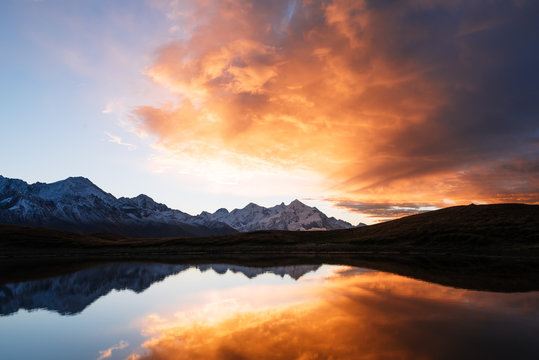 Koruldi - mountain lake in Samegrelo-zemo svaneti, Georgia