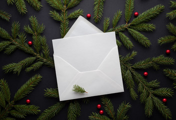 Letter with Christmas greeting card
