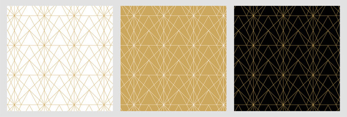 Seamless  abstract pattern for christmas background with elegant golden vector lines